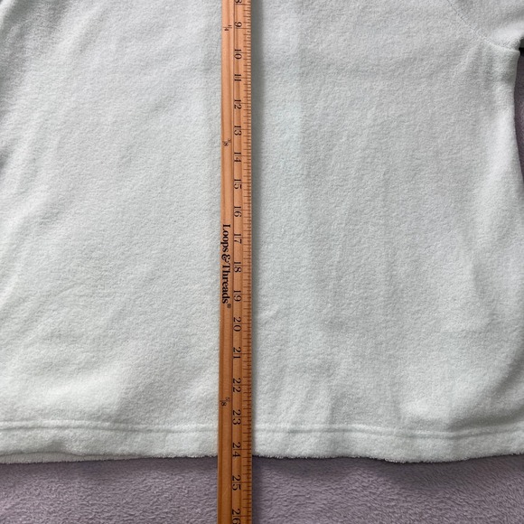 Miss Elaine Fleece Zip Robe Jacket S | Aqua Blue Embroidered Floral Lounge Cozy - Picture 6 of 7